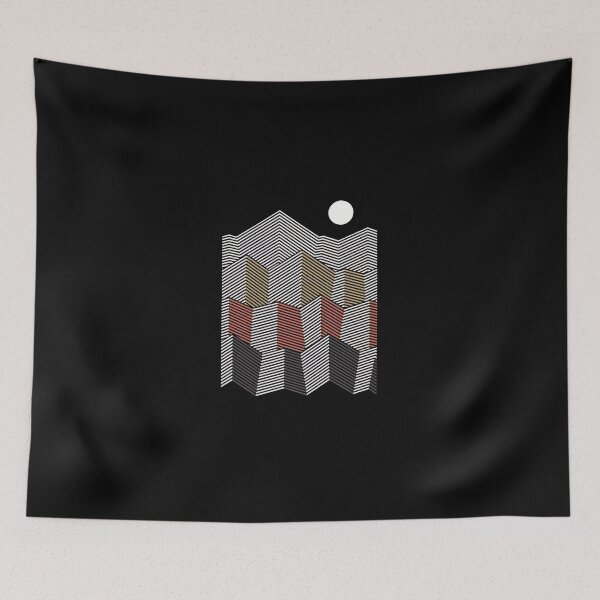 Item preview, Abstract Geometric Mountain Moon Op Art designed and sold by lamercarv.