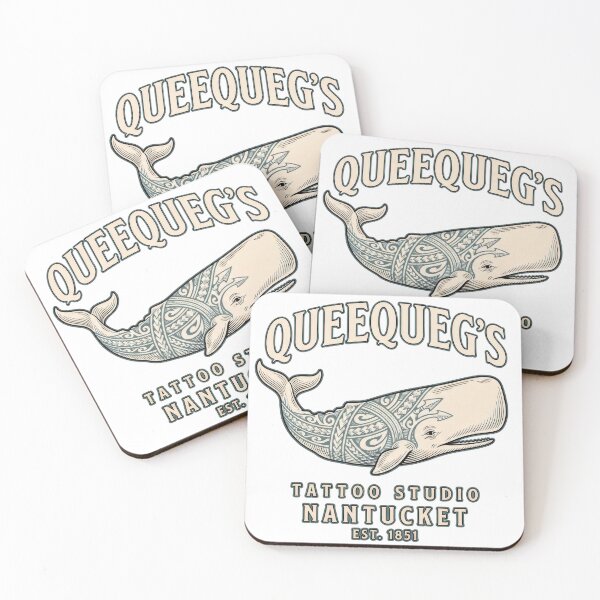 Item preview, Queequeg's Tattoo Studio Nantucket Moby Dick Whale designed and sold by WholeLifePress.
