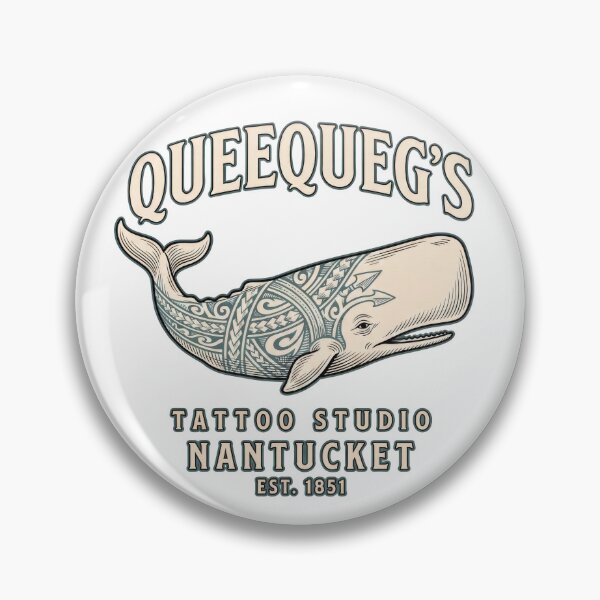 Item preview, Queequeg's Tattoo Studio Nantucket Moby Dick Whale designed and sold by WholeLifePress.