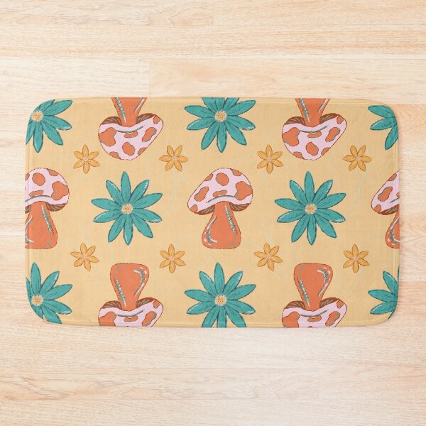 Item preview, Funky Floral Fungi Pattern - Yellow-Orange background designed and sold by Haley Scott.