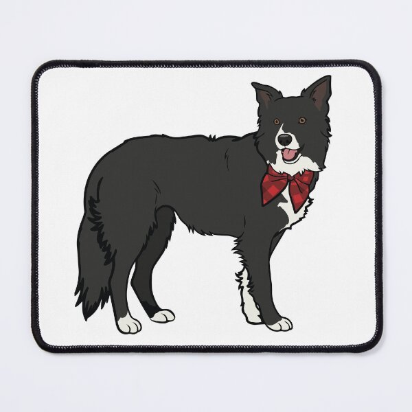 Item preview, Festive Border Collie with Red Plaid Bow designed and sold by Bluek9sDesign.