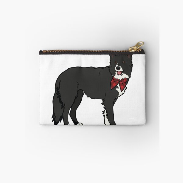 Item preview, Festive Border Collie with Red Plaid Bow designed and sold by Bluek9sDesign.