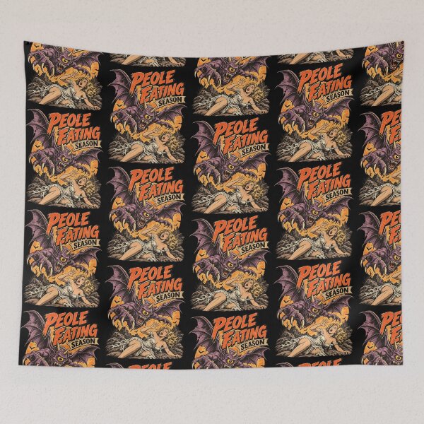 Item preview, People Eating Season Vintage Horror Monster Retro Halloween Design designed and sold by JapanAnimeSH2.