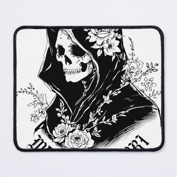 Item preview, Hooded Skeleton With Detailed Roses Line Art designed and sold by Tristayer.