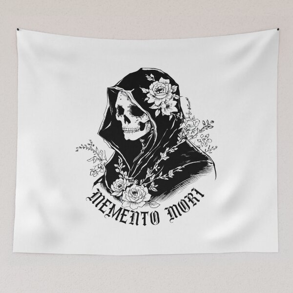 Item preview, Hooded Skeleton With Detailed Roses Line Art designed and sold by Tristayer.
