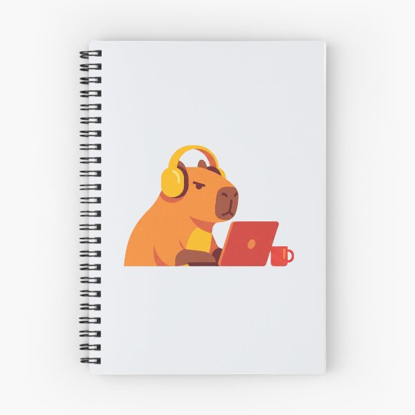 Item preview, Cute Capybara with Noise Canceling Headphones Remote Work Art designed and sold by pattman.