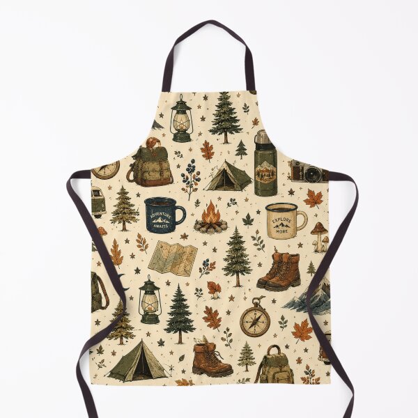 Item preview, Cozy Forest Camping and Adventure Aesthetic Pattern designed and sold by NinaVibeStudio.