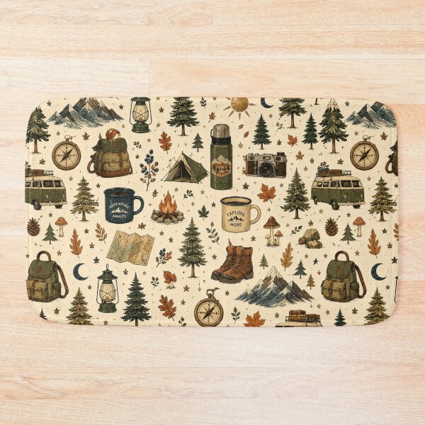 Item preview, Cozy Forest Camping and Adventure Aesthetic Pattern designed and sold by NinaVibeStudio.