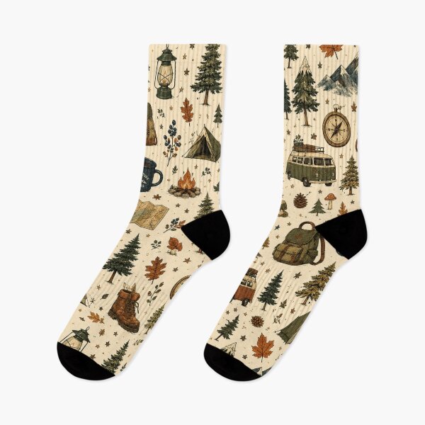Item preview, Cozy Forest Camping and Adventure Aesthetic Pattern designed and sold by NinaVibeStudio.
