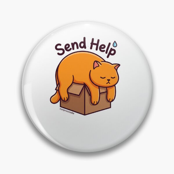 Item preview, Send Help Sleepy Cat Box Meme designed and sold by NzrProcreate.