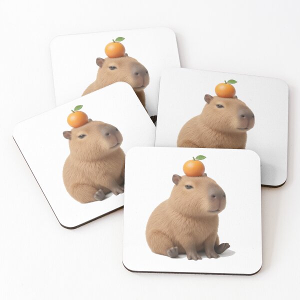 Item preview, Calm Capybara and Orange Friend designed and sold by meghnad.