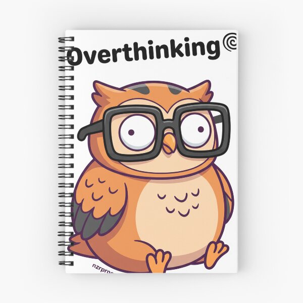 Item preview, Overthinking Owl Funny Cute Nerd Design designed and sold by NzrProcreate.