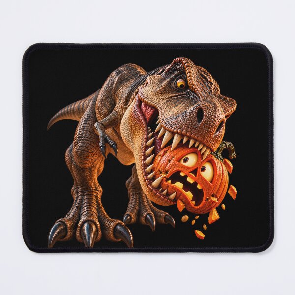 Item preview, T-Rex Attacks a Jack-O’-Lantern designed and sold by Ray's Photos & Art.