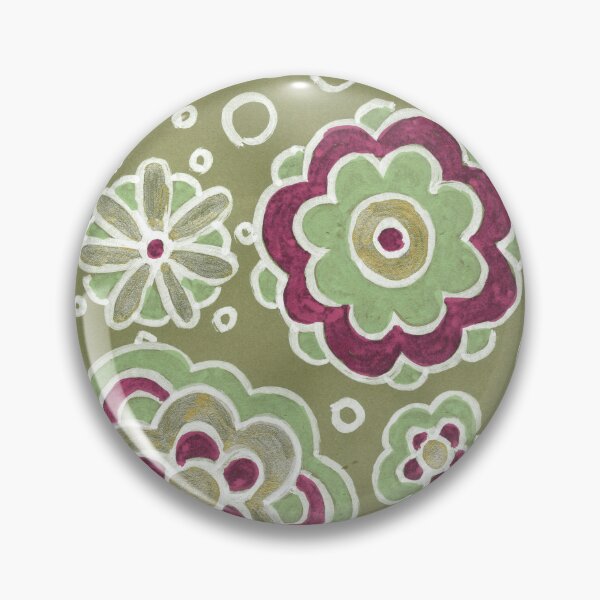 Item preview, Olive Green Folk Floral Pattern designed and sold by Fani*.
