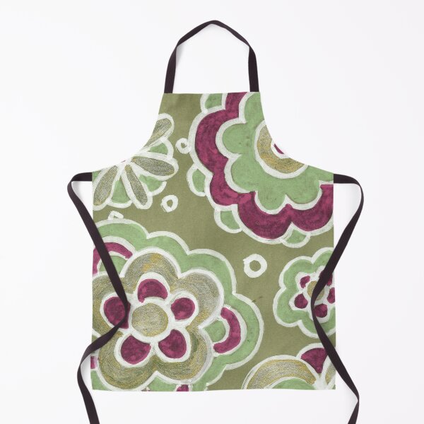 Item preview, Olive Green Folk Floral Pattern designed and sold by Fani*.
