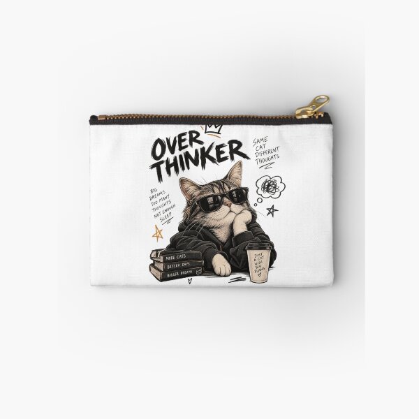 Item preview, Overthinker Cool Cat - Big Dreams Coffee & Books Streetwear designed and sold by GenZFashion000.