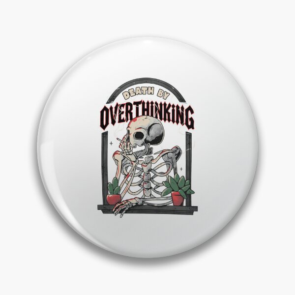 Item preview, Death By Overthinking Skeleton Window  designed and sold by Tristayer.