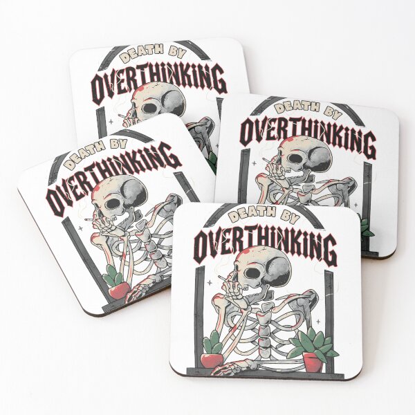 Item preview, Death By Overthinking Skeleton Window  designed and sold by Tristayer.
