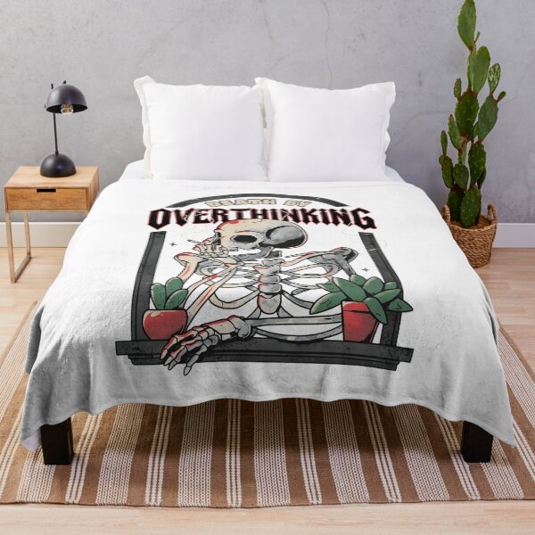Item preview, Death By Overthinking Skeleton Window  designed and sold by Tristayer.