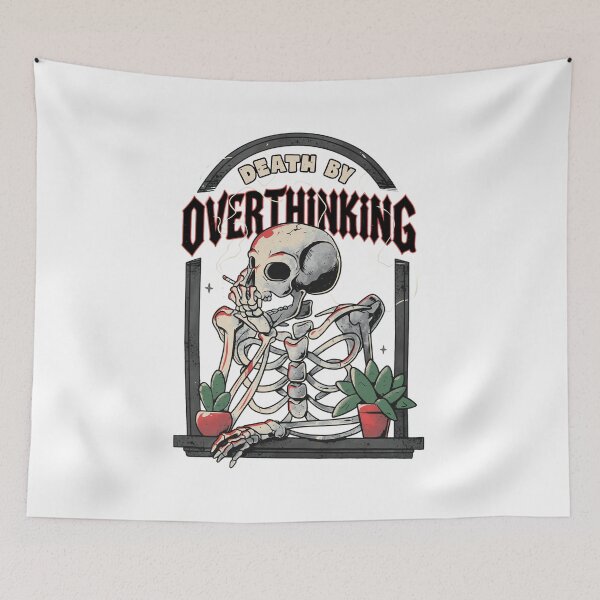 Item preview, Death By Overthinking Skeleton Window  designed and sold by Tristayer.