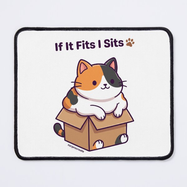 Item preview, If It Fits I Sits Cute Cat designed and sold by NzrProcreate.