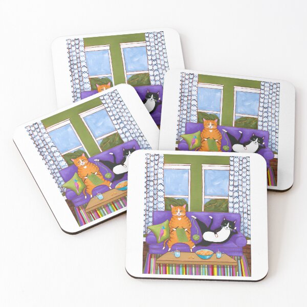 Item preview, Knit And Chill Cats designed and sold by Raniya-Otte.
