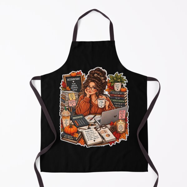 Item preview, Cozy Autumn Female Accountant at Work – Finance and Budgeting designed and sold by FestivityFinds.