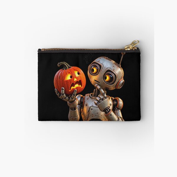 Item preview, Robot Encounters a Jack-O’-Lantern designed and sold by Ray's Photos & Art.
