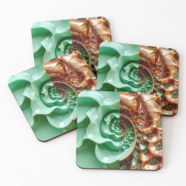 Item preview, Celadon Wave and Metallic Copper Vortex designed and sold by Vicky Brago-Mitchell®.
