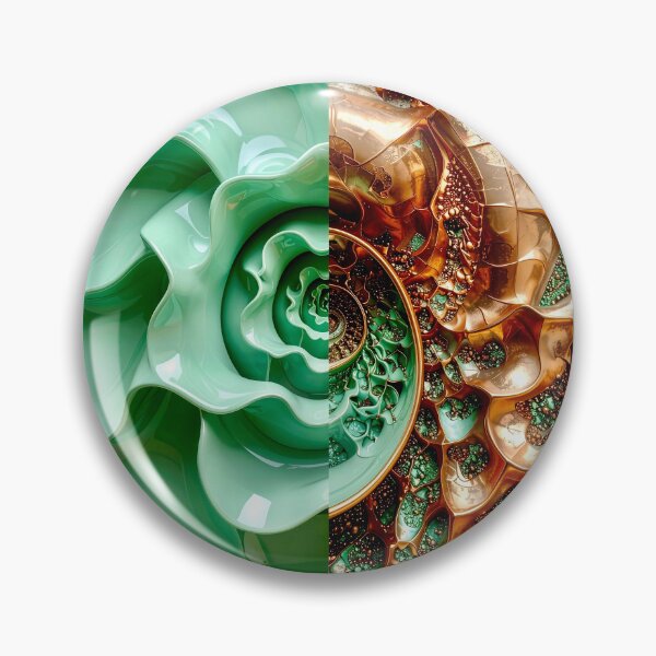 Item preview, Celadon Wave and Metallic Copper Vortex designed and sold by Vicky Brago-Mitchell®.