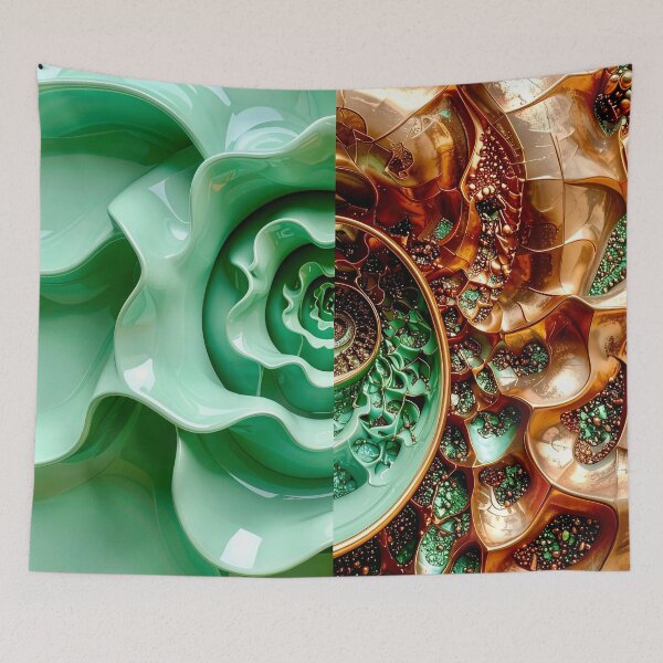 Item preview, Celadon Wave and Metallic Copper Vortex designed and sold by Vicky Brago-Mitchell®.