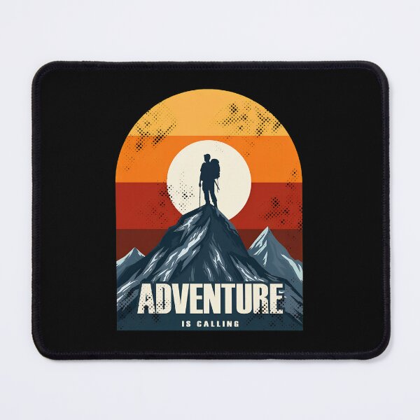 Item preview, Adventure Is Calling Mountain Hiker Sunset Retro designed and sold by helencacu.