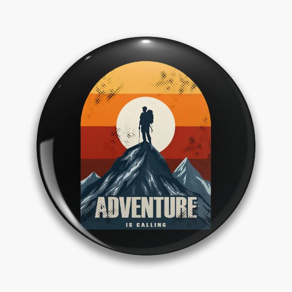 Item preview, Adventure Is Calling Mountain Hiker Sunset Retro designed and sold by helencacu.