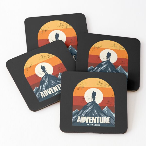 Item preview, Adventure Is Calling Mountain Hiker Sunset Retro designed and sold by helencacu.