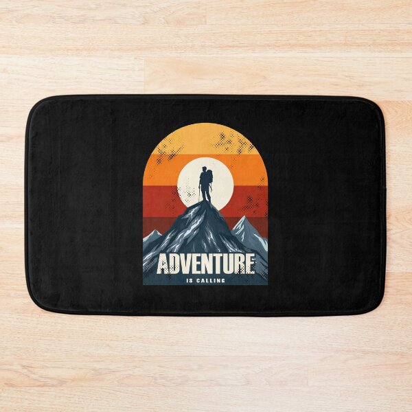 Item preview, Adventure Is Calling Mountain Hiker Sunset Retro designed and sold by helencacu.
