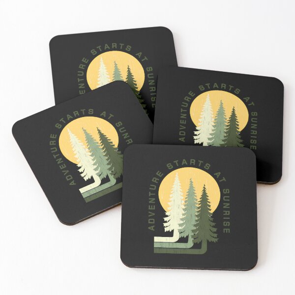 Item preview, Adventure Starts At Sunrise Pine Trees Retro Design designed and sold by sotospor.
