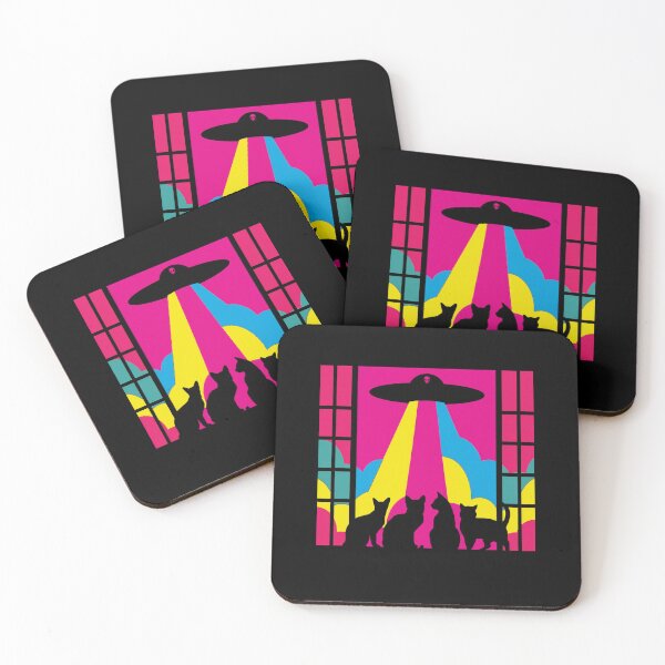 Item preview, Alien Abduction Cat UFO Retro Pop Art designed and sold by fetzrolfs.