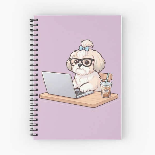 Item preview, Cute Shih Tzu Dog Working on Laptop Sticker designed and sold by Wildlife Wonders.
