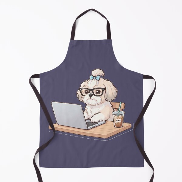 Item preview, Cute Shih Tzu Dog Working on Laptop Sticker designed and sold by Wildlife Wonders.