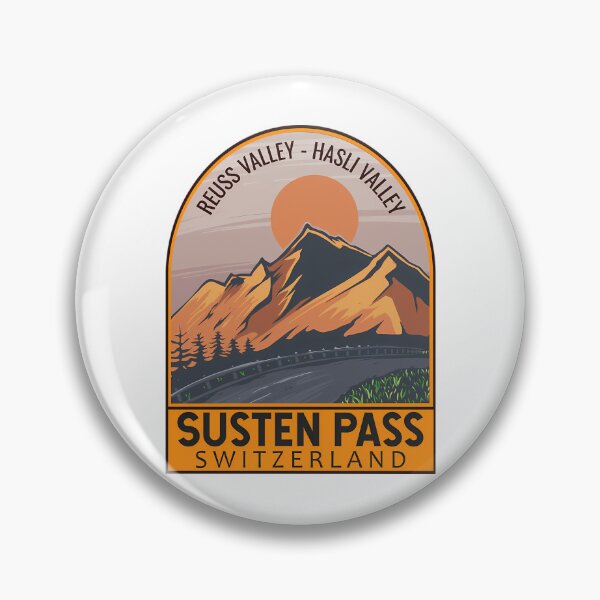 Artikelvorschau, Sustenpass Schweiz Retro-Reiseemblem entworfen und verkauft von MemesRetails.