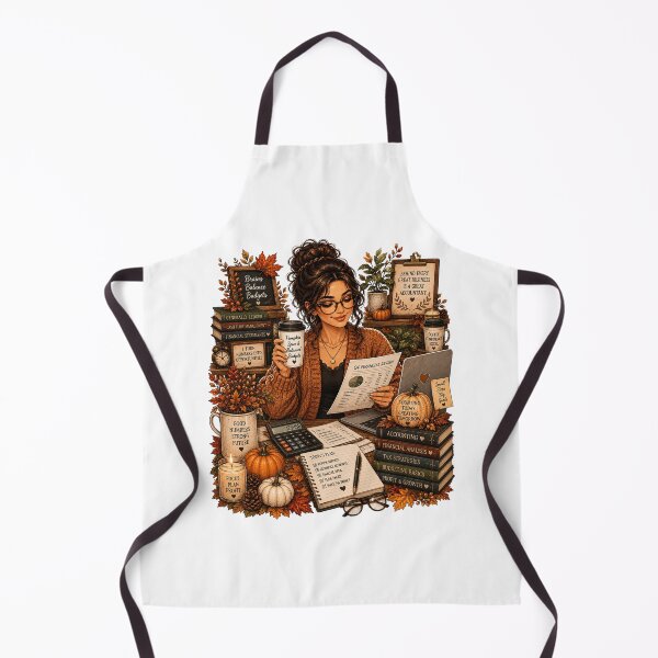 Item preview, Cozy Autumn Budgeting Woman – Financial Planning and Money Management designed and sold by FestivityFinds.