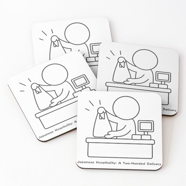 Item preview, Japanese Hospitality Two-Handed Handover - Customer Service Pictogram designed and sold by japan-picto.