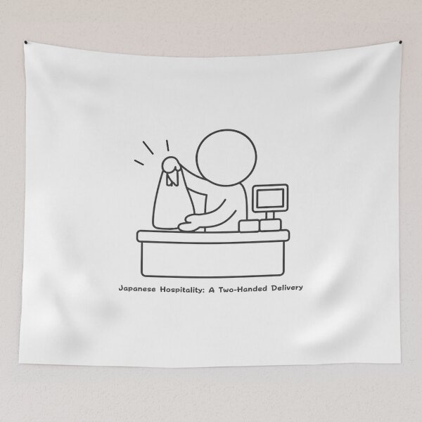 Item preview, Japanese Hospitality Two-Handed Handover - Customer Service Pictogram designed and sold by japan-picto.