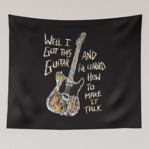 Item preview, Guitar Make It Talk Quote Sketch designed and sold by PhilipVanWilten.