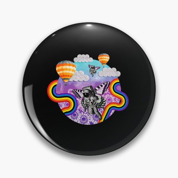 Item preview, Astronaut Butterfly Dreams Hot Air Balloon Rainbow Art designed and sold by fetzrolfs.