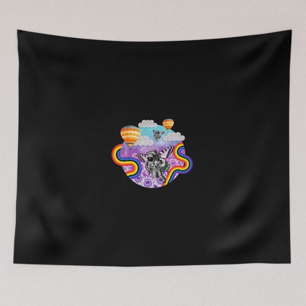 Item preview, Astronaut Butterfly Dreams Hot Air Balloon Rainbow Art designed and sold by fetzrolfs.