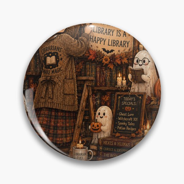 Item preview, Spooky Halloween Librarian Haunted Library Bookish designed and sold by FestivityFinds.