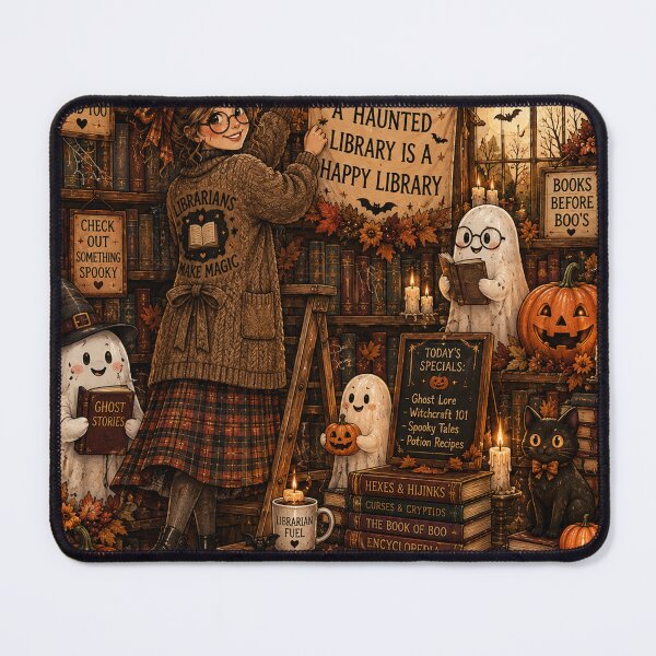 Item preview, Spooky Halloween Librarian Haunted Library Bookish designed and sold by FestivityFinds.
