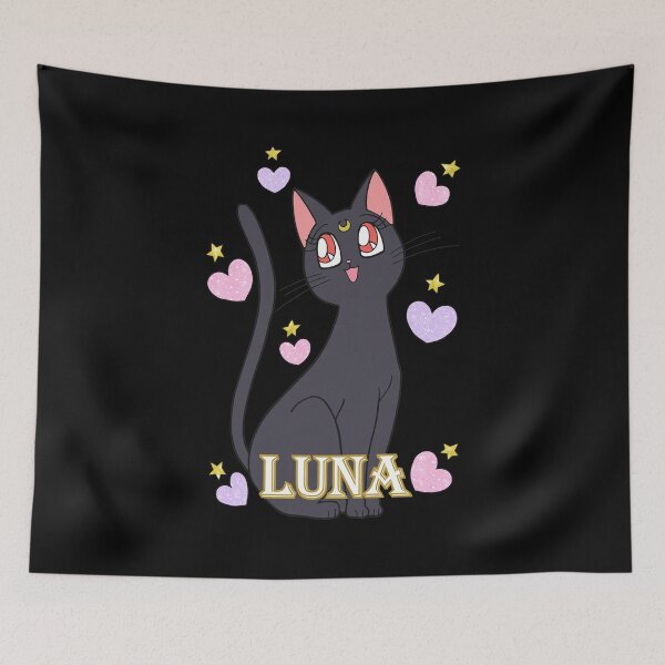 Item preview, Cute Moon Cat With Pastel Hearts  designed and sold by TROYESCAMI.