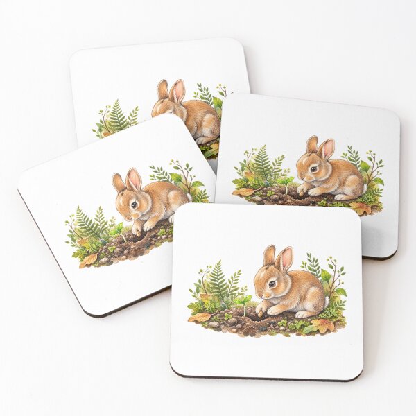 Item preview, Cute Bunny Planting a Seed – Kawaii Rabbit Gardening Nature Cottagecore designed and sold by MrDev.